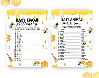 Paquete de juegos para baby shower de abejas: 6 actividades imprimibles (descarga digital)