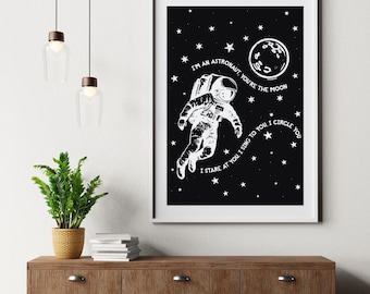 Lámina artística inspirada en la letra de Orbiter / Póster con letra de música indie folk (Descarga digital)