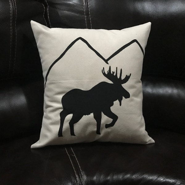 Moose Pillow Etsy