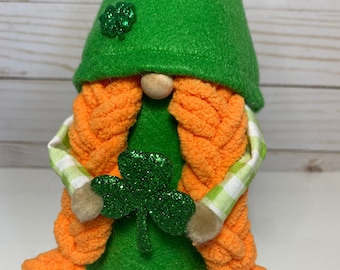 Leprechaun Gnome St. Patrick's Day Decor Girl Tomte March Nisse Decor Scandinavian Gnomes Irish Decoration