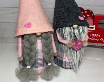 Valentine Gnome Couple Boy Gnome Girl Gnome Love Valentine Decor Scandinavian Gnomes Nisse Tomte