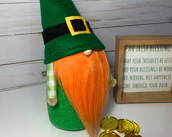 Leprechaun Gnome St. Patrick's Day Decor Boy Tomte March Nisse Decor Scandinavian Gnomes Irish Decoration