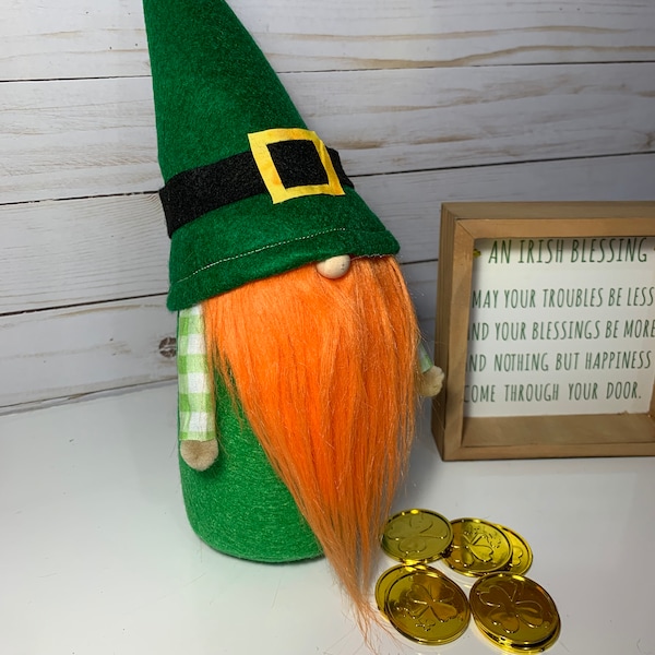 Leprechaun Gnome St. Patrick's Day Decor Boy Tomte March Nisse Decor Scandinavian Gnomes Irish Decoration