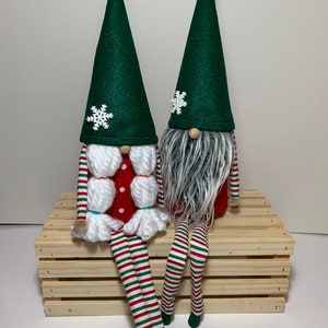 Scandinavian Christmas Gnome Couple Boy with legs Girl with legs Gnome Nisse Tomte Decor Scandinavian Gnomes Nisse Tomte Holiday