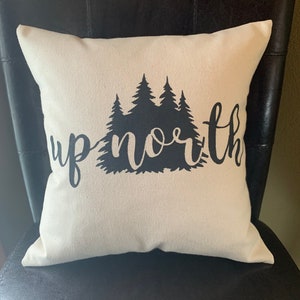 Up North Forest Decorative Throw Pillow Trees Accent Pillow Home Decor Handmade Gift image 4