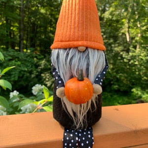 Scandinavian Fall Autumn Halloween Pumpkin Gnome Boy with legs Gnome Nisse Tomte Decor Scandinavian Gnomes Nisse Tomte Holiday image 3