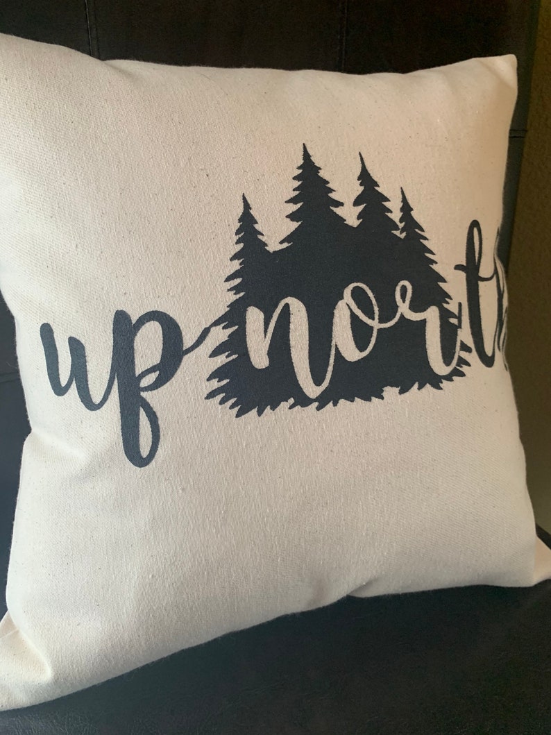 Up North Forest Decorative Throw Pillow Trees Accent Pillow Home Decor Handmade Gift image 3