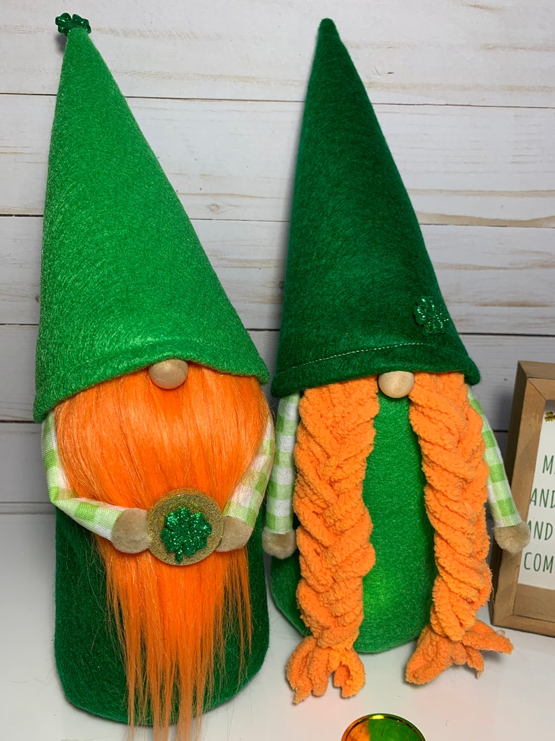 Leprechaun Gnome Couple St. Patrick's Day Decor Boy Tomte | Etsy