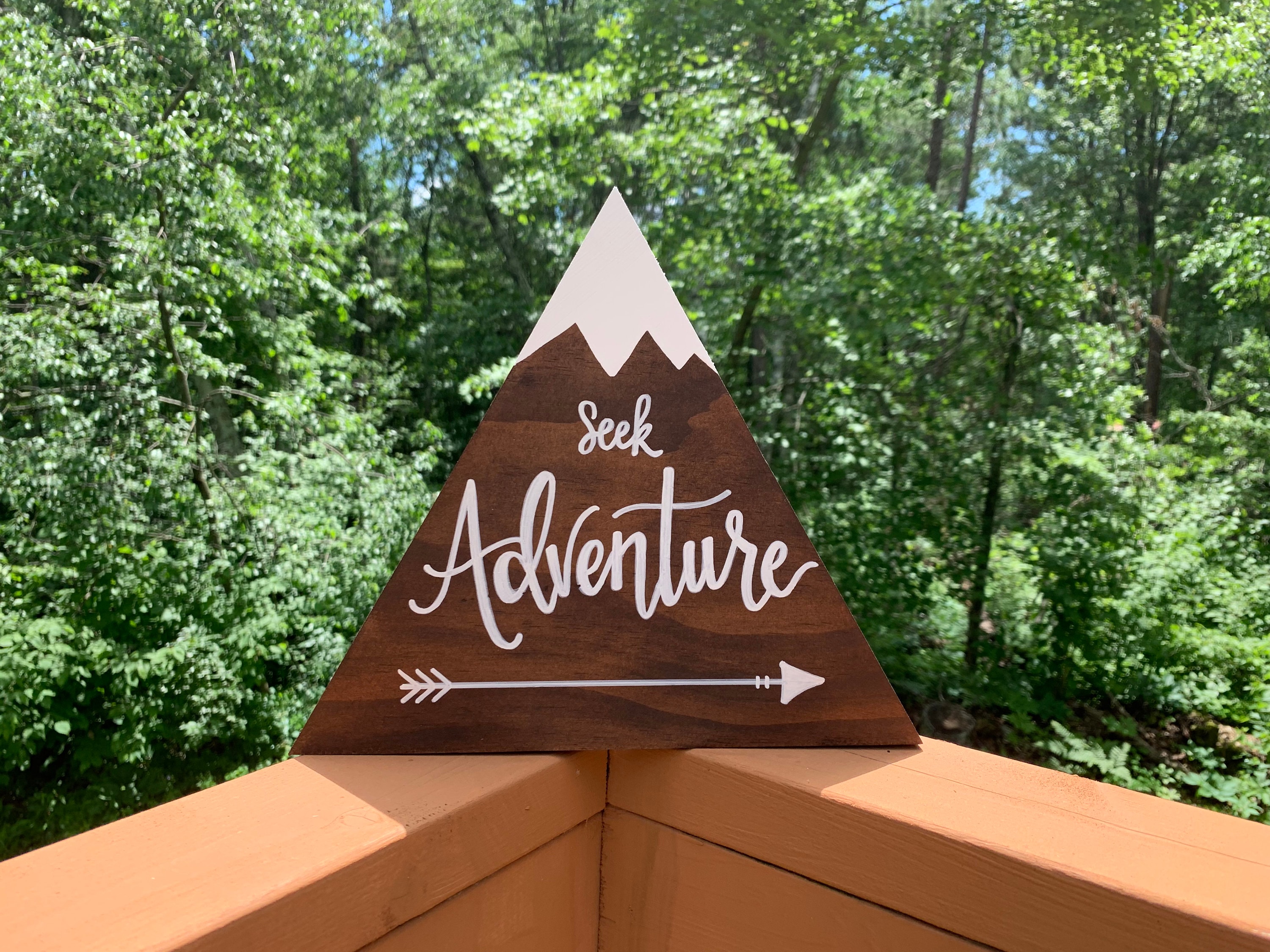 Seek Adventure Hand Lettered Wood Mountain Sign Gift Decoration - Etsy