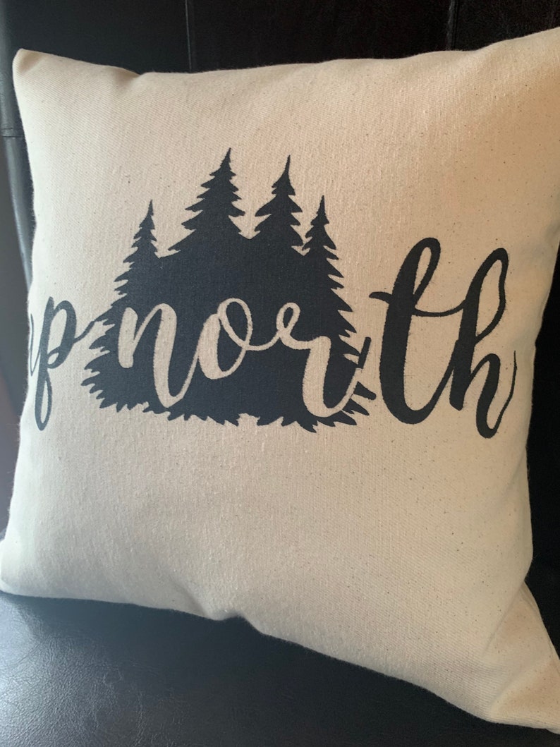 Up North Forest Decorative Throw Pillow Trees Accent Pillow Home Decor Handmade Gift image 2