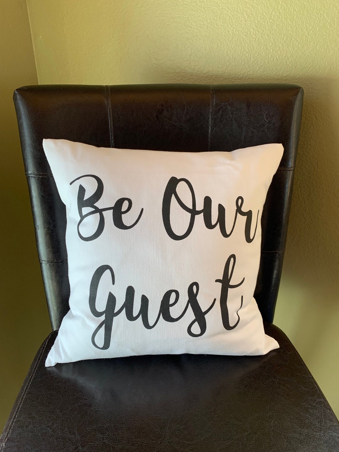 Be Our Guest Pillow: Hand-painted Decorative Throw Pillow - Etsy
