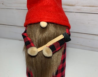 Lumberjack Gnome Minnesota Buffalo Plaid Boy Gnome Scandinavian Gnomes Nisse Tomte Axe Paul Bunyan