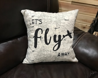 Oreiller d'avion : coussin d'aviation peint à la main