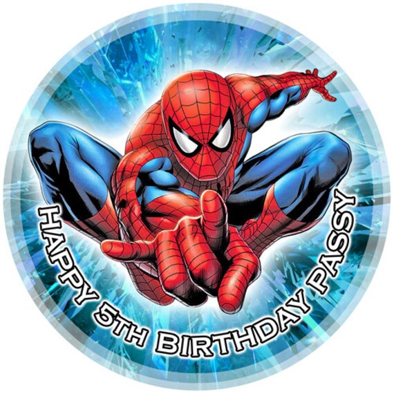 7 5 Precut Spiderman Edible Icing Cake Topper Etsy