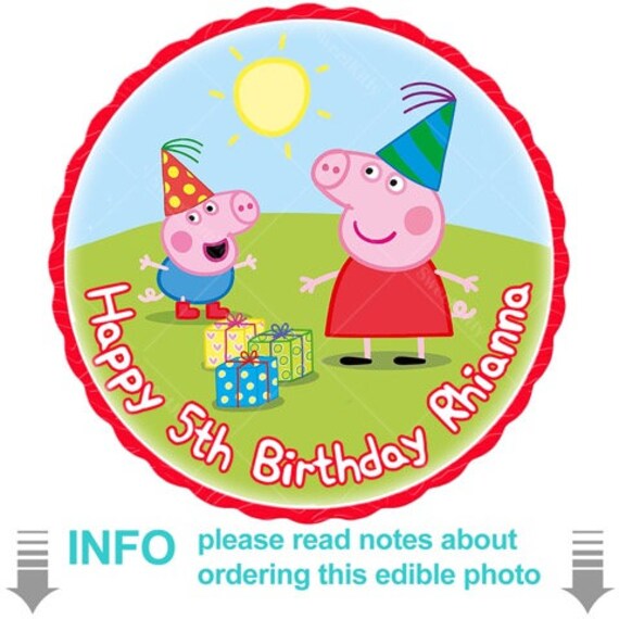 7 5 Pre Cut Peppa Pig Edible Icing Cake Topper Etsy