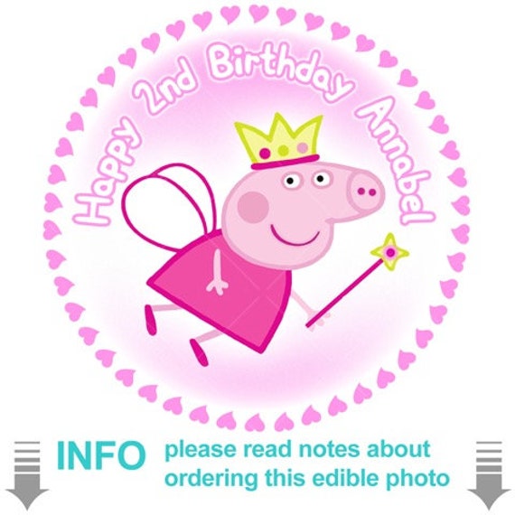 7 5 Pre Cut Peppa Pig Edible Icing Cake Topper Etsy