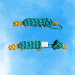 Patrón de crochet para porta bálsamo labial de ornitorrinco / Patrón de crochet amigurumi / Archivo digital PDF descarga instantánea / Ornitorrinco lindo