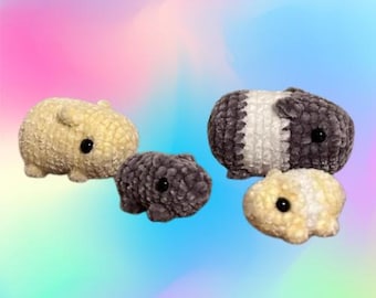 縫わずに編めるモルモットのぬいぐるみの作り方、初心者向けあみぐるみ
