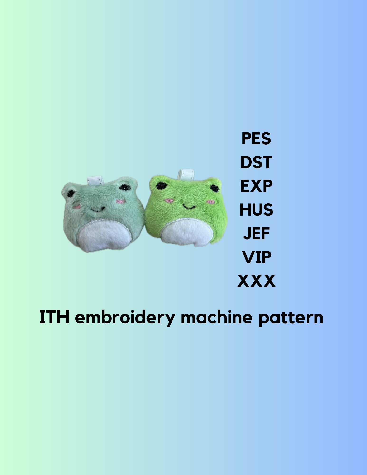 ITH Frog Embroidery Charm Pattern | Keychain Plush In The Hoop | ITH Digital Pattern