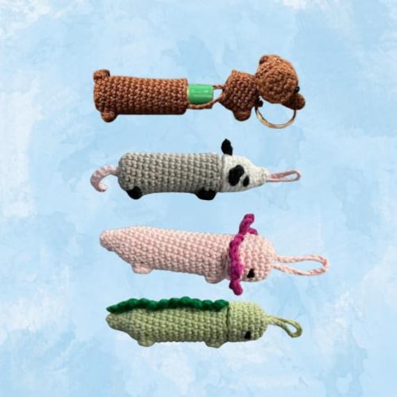 39 Dachshund Crochet Patterns to Stitch for Gifts, Decor, and Everyday Cuteness 15 Chapstick Holder Pattern Bundle Dachshund Axolotl Possum