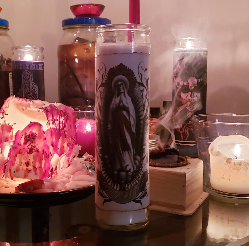 Santa Muerte Holy Death White Candle La Santisima Muerte Etsy.de