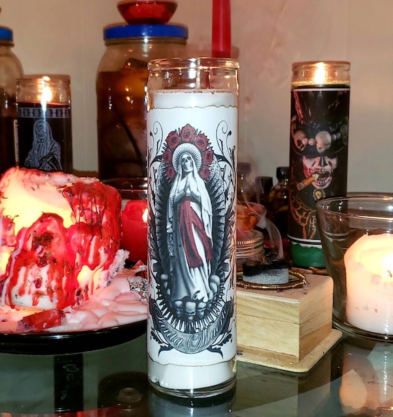 Santa Muerte Holy Death White Candle La Santisima Muerte Etsy