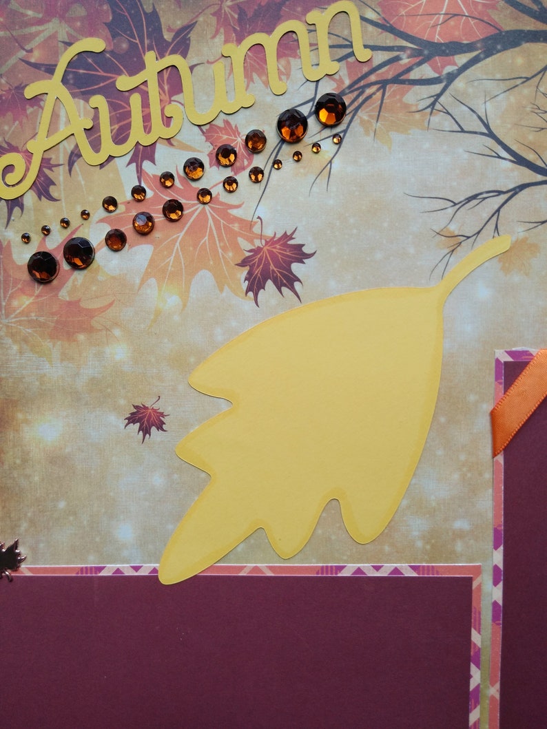 Autumn Ready to Use 3D Handmade Embellished Scrapbook Page Etsy