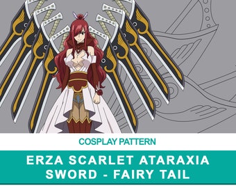 Erza Scarlet: Wingblade Sword - Cosplay PDF Vector Pattern | Fairy tail Anime