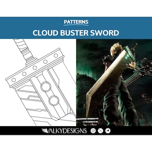 Buster Sword - Cosplay PDF Vector Pattern | Final Fantasy VII remake Game