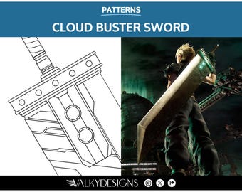 Buster Sword - Cosplay PDF Vector Pattern | Final Fantasy VII remake Game