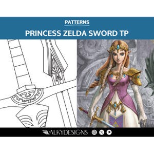 Princess Zelda: Sword - Cosplay PDF Vector Pattern | The legend of Zelda Twilight princess Game