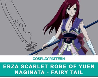 Erza Scarlet: Robe of yuen Naginata - Cosplay PDF Vector Pattern | Fairy tail Anime