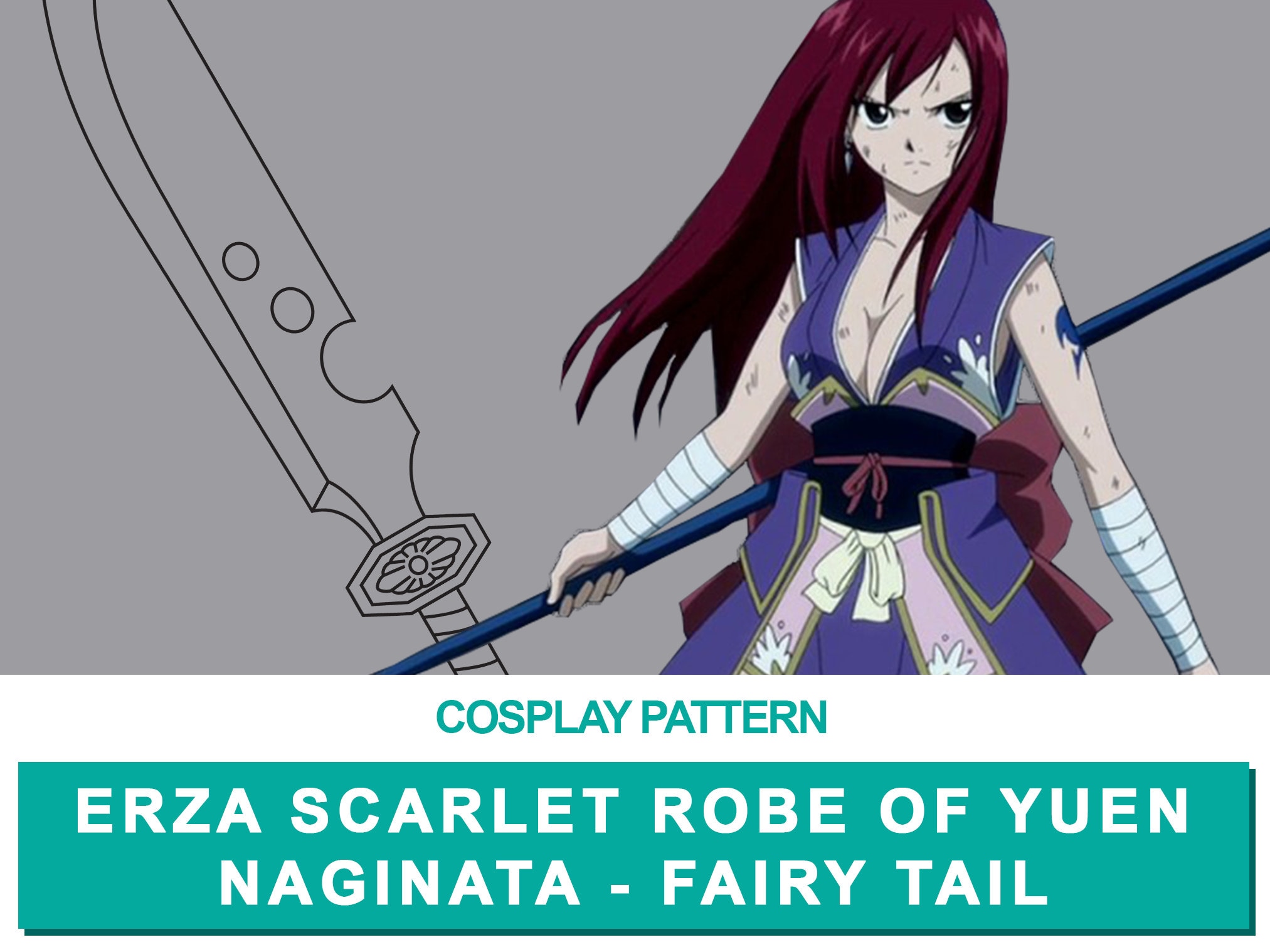 Erza Scarlet Robe Von Yuen Naginata Cosplay Pdf Etsy