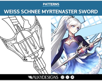 Weiss Schnee Sword - Cosplay PDF Vector Pattern | RWBY Anime