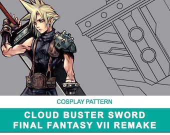 Buster Sword - Cosplay PDF Vector Pattern | Final Fantasy VII remake Game