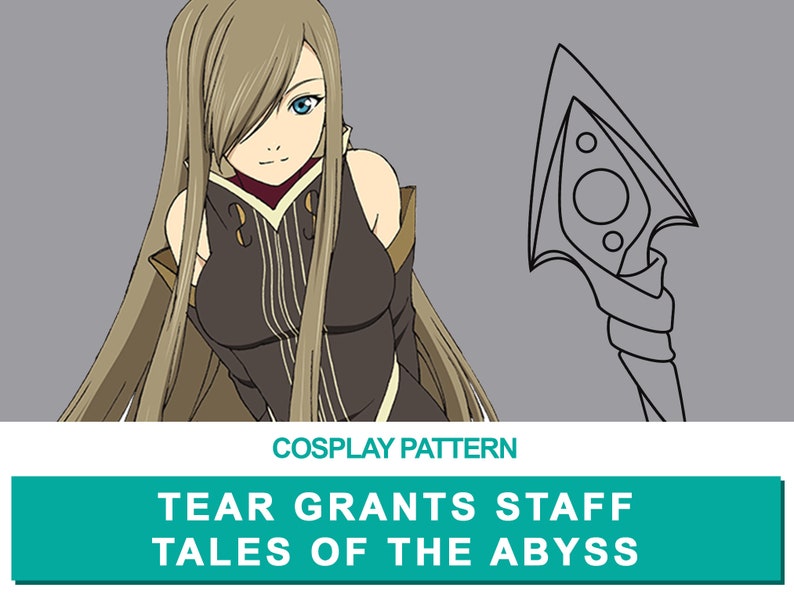 Tear Grants Staff Cosplay PDF Vector Pattern Tales of the abyss Game image 1