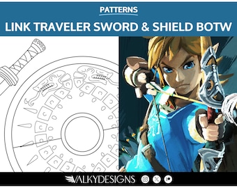 Link: Traveler's Sword & Shield - Cosplay PDF Vector Pattern | The legend of Zelda Breath of the Wild Game