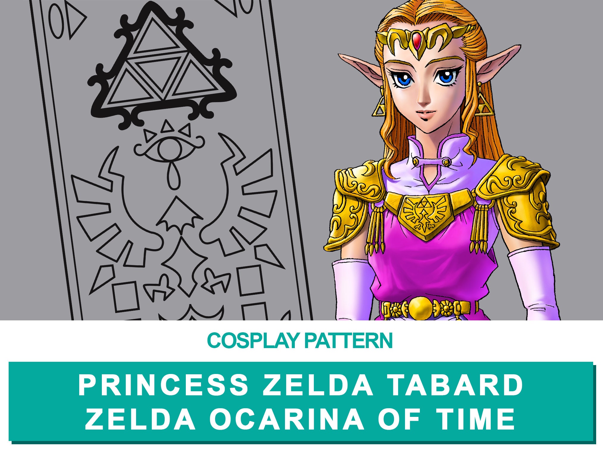 Sewing Pattern EN Princess Zelda Ocarina of Time Cosplay 