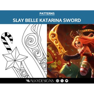 Slay Belle Katarina Swords - Cosplay PDF Vector Pattern | League of Legends Game