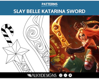 Slay Belle Katarina Swords - Cosplay PDF Vector Pattern | League of Legends Game