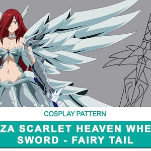 Erza Scarlet: Heaven&#39;s wheel Sword - Cosplay PDF Vector Pattern | Fairy tail Anime