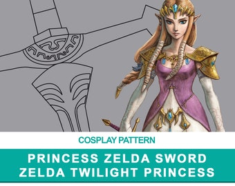 Princess Zelda: Sword - Cosplay PDF Vector Pattern | The legend of Zelda Twilight princess Game