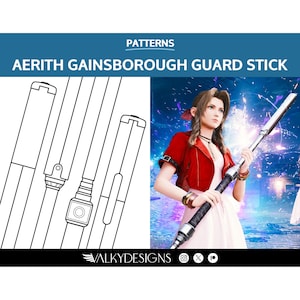 Aerith Guard Stick - Cosplay PDF Vector Pattern | Final Fantasy VII remake Game
