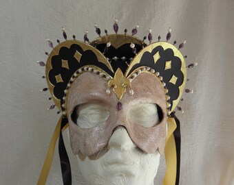Ghostly Tudor Bride masquerade mask, renaissance lady masquerade mask