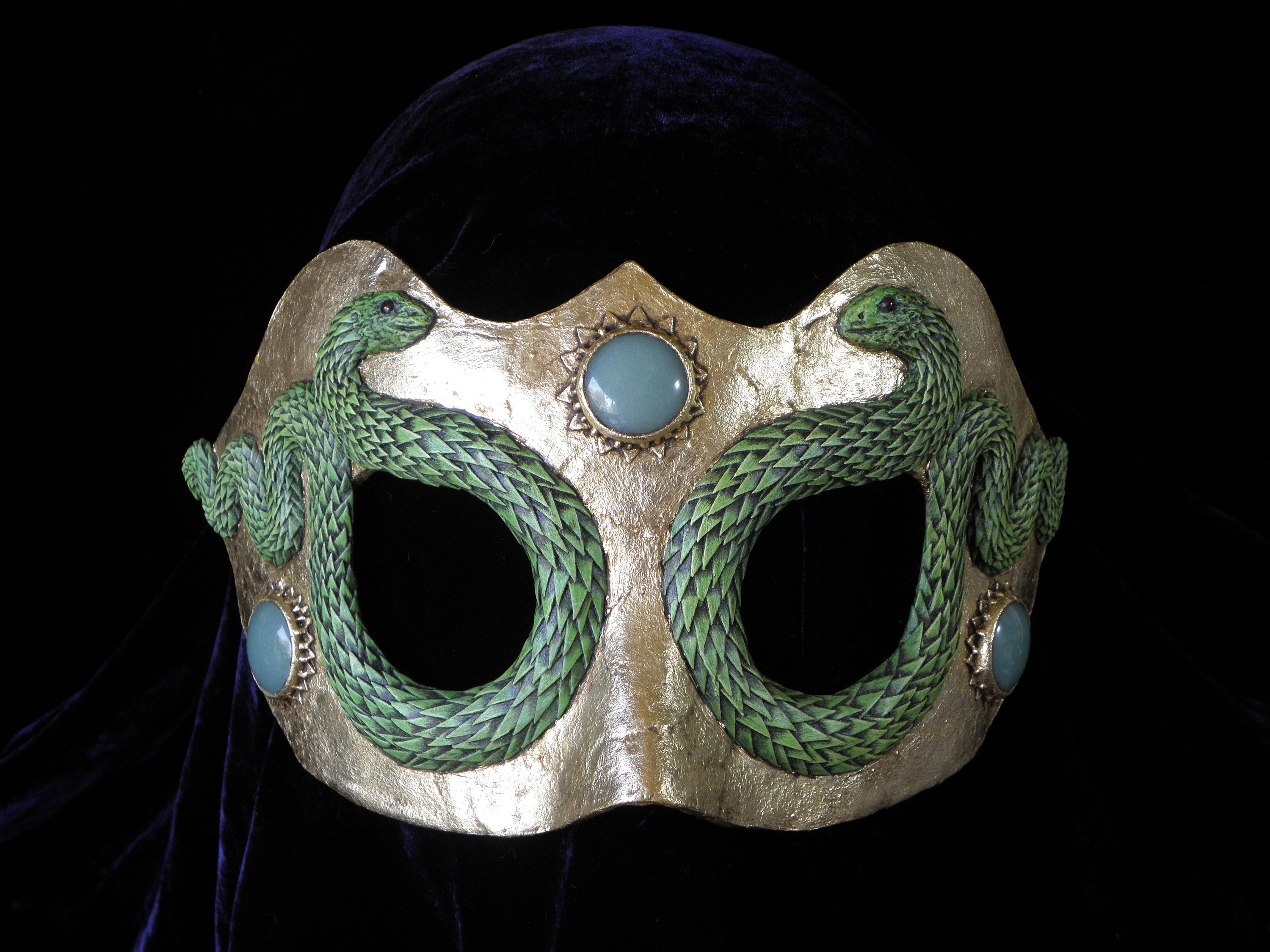 sy Til ære for flertal Serpent Mage's Masquerade Mask Snake Mask Gold and Green - Etsy