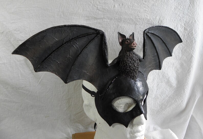 Bat Masquerade Mask, Black Gothic Vampire Bat Mask - Etsy