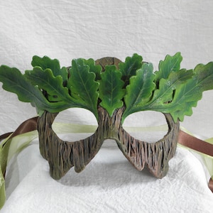 Spring Oak Green Man Dryad Masquerade Mask