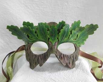 Spring Oak Green Man Dryad Masquerade Mask