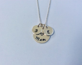 Mom Mother Mum Nana Wife gift  - Personalised Mam Family necklace - Gift for Mum - Customised Family chain - Sterling Silver