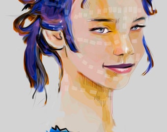 En azul